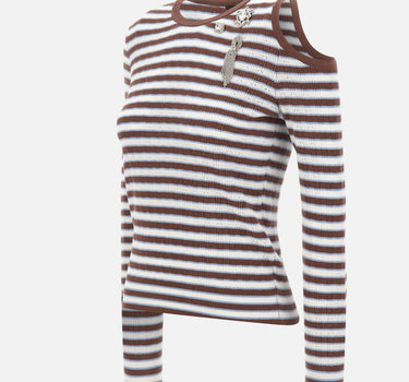 Maglia in misto cotone con cut-out CA6065MS52G C3975 LIU-JO 