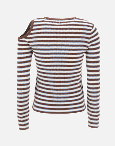 Maglia in misto cotone con cut-out CA6065MS52G C3975 LIU-JO 