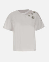 T-shirt con ricami gioiello CA6160JS088 11111 LIU-JO 