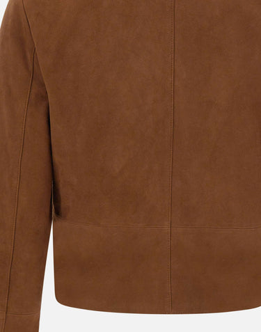 Giacca boxy in pelle scamosciata CA6379P0382 81242 LIU-JO 