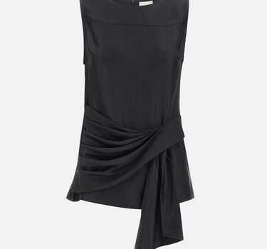 LOULOU DE SAISON Top drappeggiato "Fonda" BLACK Donna 