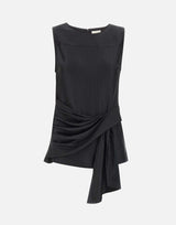 LOULOU DE SAISON Top drappeggiato "Fonda" BLACK Donna 