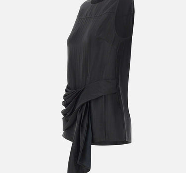 LOULOU DE SAISON Top drappeggiato "Fonda" BLACK Donna 