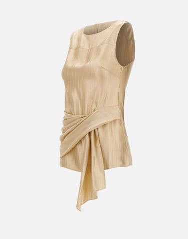 LOULOU DE SAISON Top drappeggiato "Fonda" BEIGE Donna 
