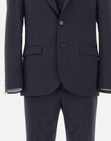 MANUEL RITZ Completo con gilet in misto lana BLUE Uomo 