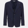 MANUEL RITZ Blazer in misto lana con micro texture BLUE Uomo 