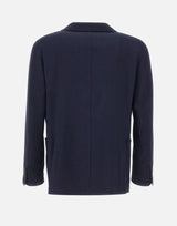 MANUEL RITZ Blazer in misto lana con micro texture BLUE Uomo 