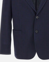 MANUEL RITZ Blazer in misto lana con micro texture BLUE Uomo 