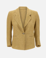 MARELLA Blazer aderente in lino delavé GREEN Donna 