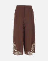 MARELLA Pantalone in lino con ricami BROWN Donna 