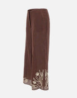 MARELLA Pantalone in lino con ricami BROWN Donna 
