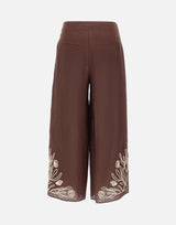 MARELLA Pantalone in lino con ricami BROWN Donna 