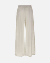 Pantaloni in lino con dettagli in pizzo W01210781 OFFWHITE MAURIZIO MYKONOS 