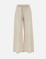 Pantaloni in lino W01281081 LTBROWN MAURIZIO MYKONOS 