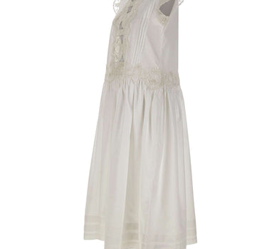 Abito lungo con pizzo floreale W06040581 WHITE MAURIZIO MYKONOS 
