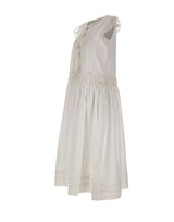 Abito lungo con pizzo floreale W06040581 WHITE MAURIZIO MYKONOS 