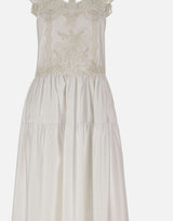 Abito in cotone con schiena scoperta W06050581 WHITE MAURIZIO MYKONOS 