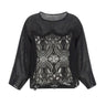 Blusa in misto lino con ricami W08111081 BLACK MAURIZIO MYKONOS 