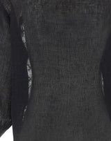 Blusa in misto lino con ricami W08111081 BLACK MAURIZIO MYKONOS 