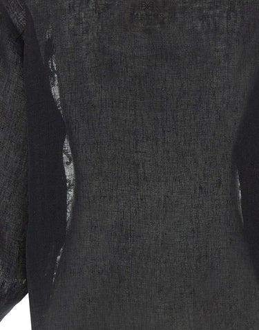 Blusa in misto lino con ricami W08111081 BLACK MAURIZIO MYKONOS 
