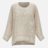 Blusa in lino con dettagli in pizzo W08221081 LTBROWN MAURIZIO MYKONOS 
