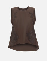 Top in lino con dettagli in pizzo W14040781 CHOCOLATE MAURIZIO MYKONOS 