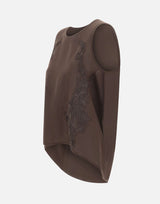 Top in lino con dettagli in pizzo W14040781 CHOCOLATE MAURIZIO MYKONOS 