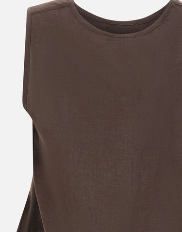 Top in lino con dettagli in pizzo W14040781 CHOCOLATE MAURIZIO MYKONOS 