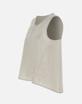 Top in lino con dettagli in pizzo W14040781 OFFWHITE MAURIZIO MYKONOS 