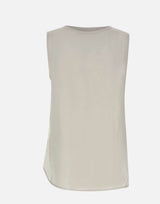 Top in lino con dettagli in pizzo W14040781 OFFWHITE MAURIZIO MYKONOS 