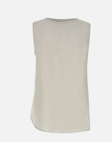 Top in lino con dettagli in pizzo W14040781 OFFWHITE MAURIZIO MYKONOS 