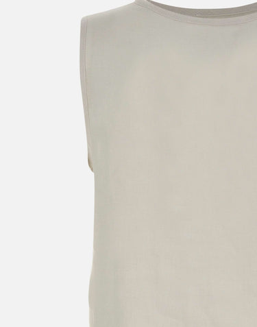 Top in lino con dettagli in pizzo W14040781 OFFWHITE MAURIZIO MYKONOS 