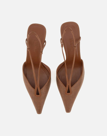 Slingback in tela effetto rafia 2614521192600 007 MAX MARA 