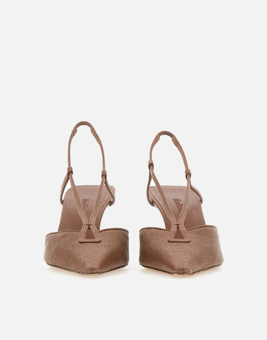 Slingback in tela effetto rafia 2614521192600 007 MAX MARA 