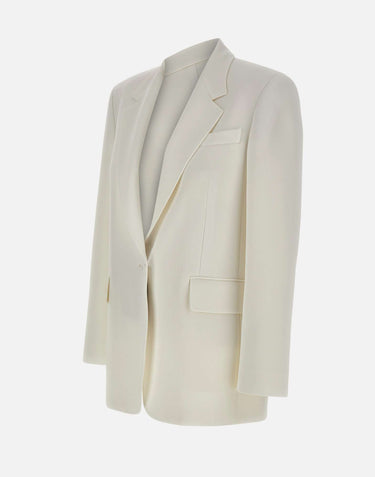 MAX MARA STUDIO Blazer monopetto in cady WHITE Donna 