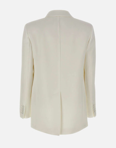 MAX MARA STUDIO Blazer monopetto in cady WHITE Donna 