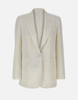 MAX MARA STUDIO Blazer monopetto in cady WHITE Donna 