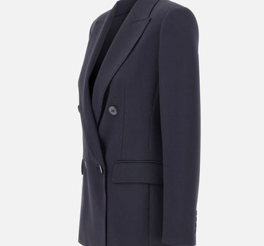 MAX MARA STUDIO Blazer sfiancato in crêpe di lana BLUE Donna 