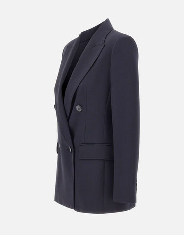MAX MARA STUDIO Blazer sfiancato in crêpe di lana BLUE Donna 