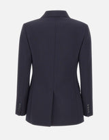 MAX MARA STUDIO Blazer sfiancato in crêpe di lana BLUE Donna 