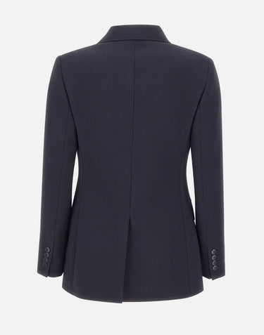 MAX MARA STUDIO Blazer sfiancato in crêpe di lana BLUE Donna 