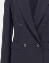 MAX MARA STUDIO Blazer sfiancato in crêpe di lana BLUE Donna 