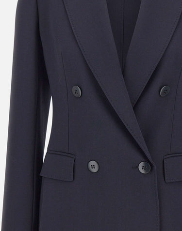 MAX MARA STUDIO Blazer sfiancato in crêpe di lana BLUE Donna 