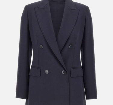 MAX MARA STUDIO Blazer sfiancato in crêpe di lana BLUE Donna 