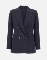 MAX MARA STUDIO Blazer sfiancato in crêpe di lana BLUE Donna 