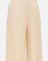 MAX MARA STUDIO Pantaloni crop in tela ramié BEIGE Donna 