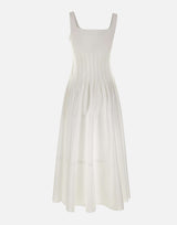 MAX MARA STUDIO Abito in popeline con gonna ampia WHITE Donna 