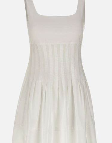 MAX MARA STUDIO Abito in popeline con gonna ampia WHITE Donna 