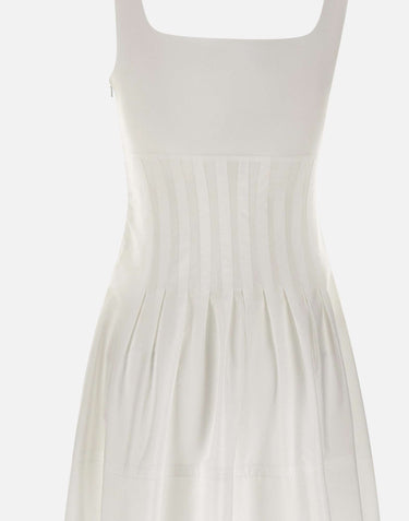 MAX MARA STUDIO Abito in popeline con gonna ampia WHITE Donna 