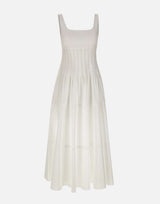 MAX MARA STUDIO Abito in popeline con gonna ampia WHITE Donna 